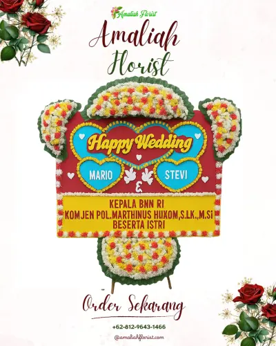 Karangan Papan Bunga Pernikahan di Candirejo